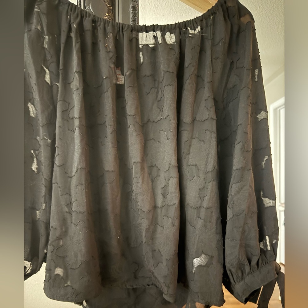 Joe Fresh Black Sheer Blouse - Picture 2 of 2